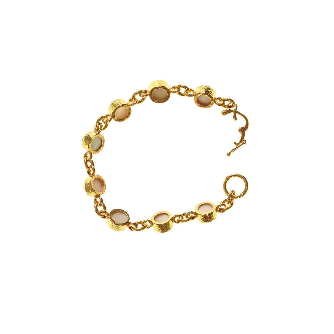 Elizabeth Locke “Tutti Frutti” Round Cabochon Stone Link Bracelet