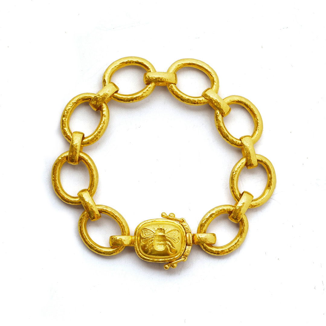 Elizabeth Locke “Fat Bee” Clasp Link Bracelet