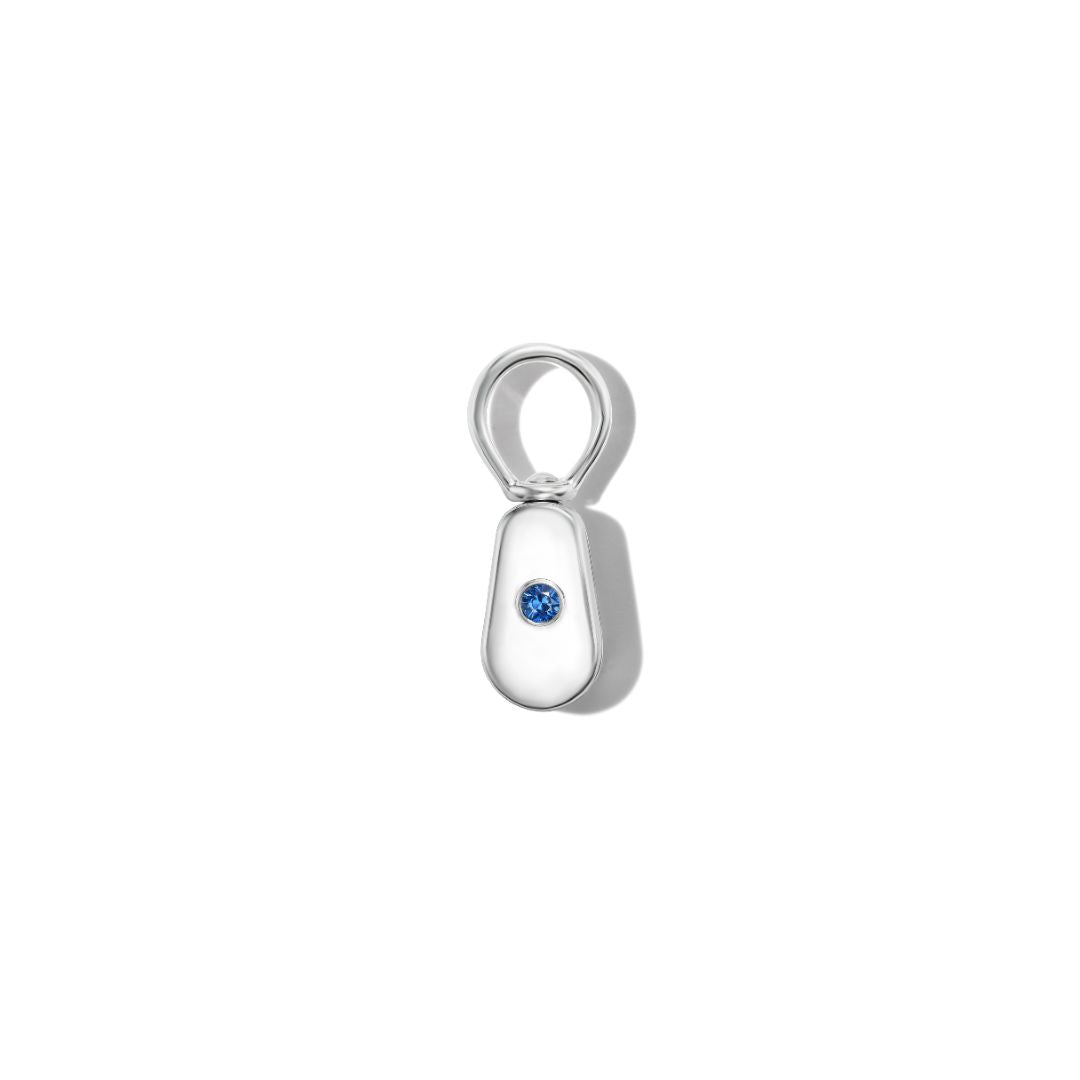 Marla Aaron Silver Sapphire Baby Pulley Charm