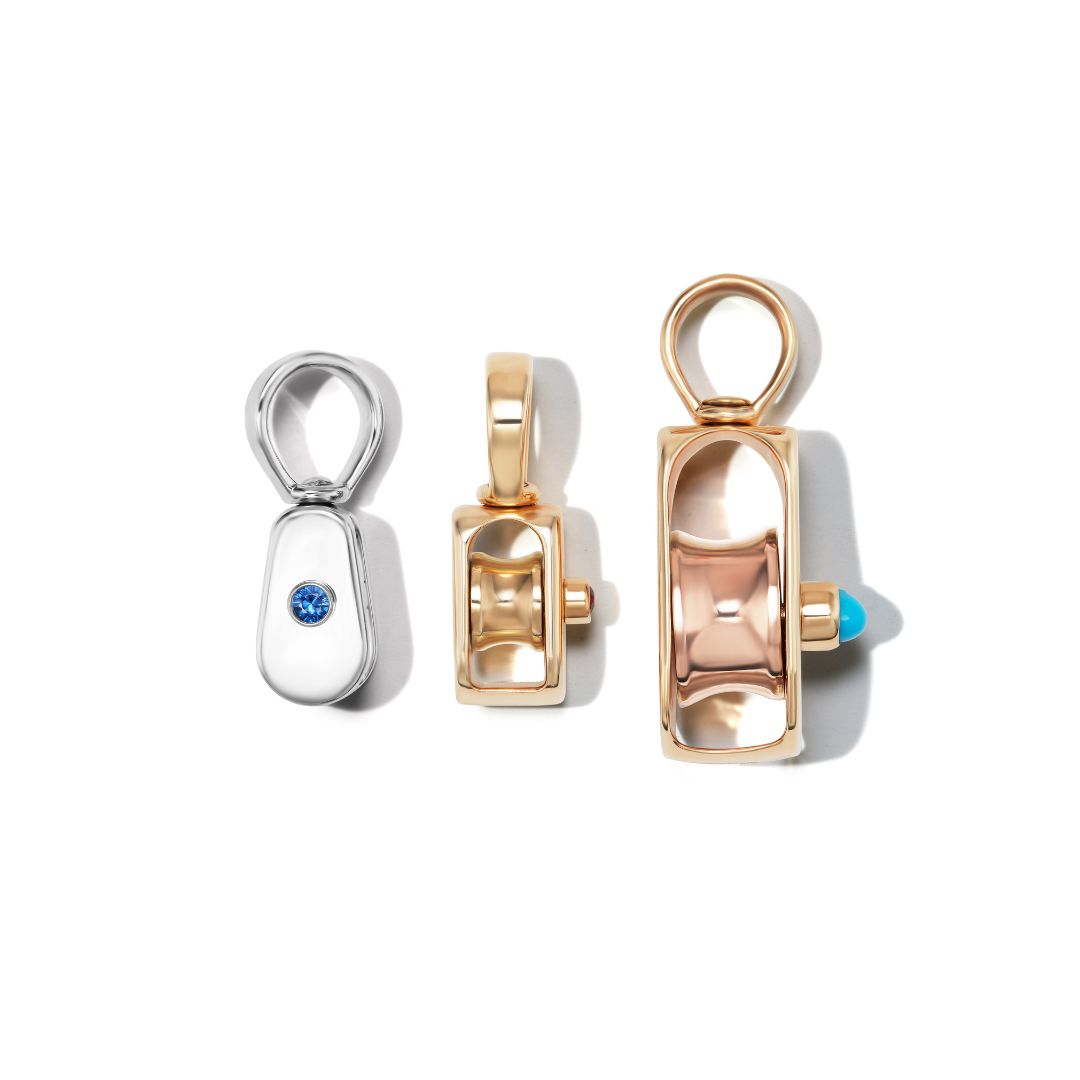 Marla Aaron Silver Sapphire Baby Pulley Charm