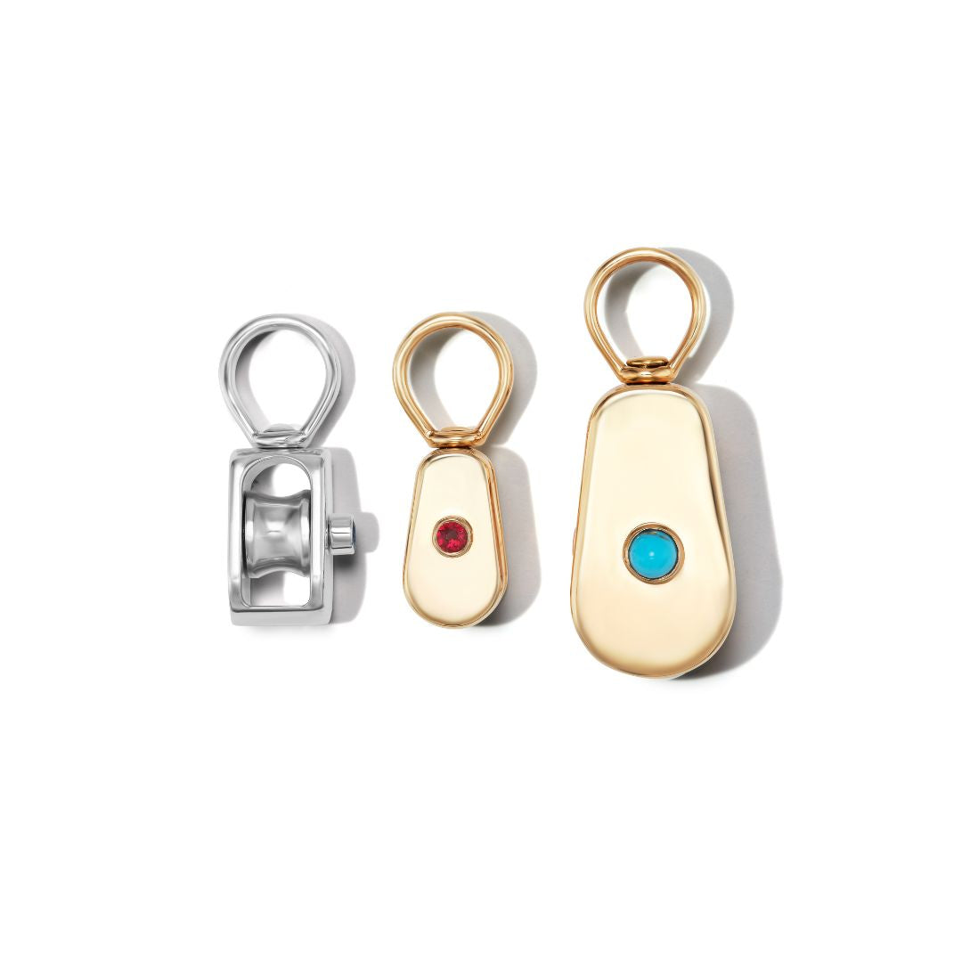 Marla Aaron Silver Sapphire Baby Pulley Charm