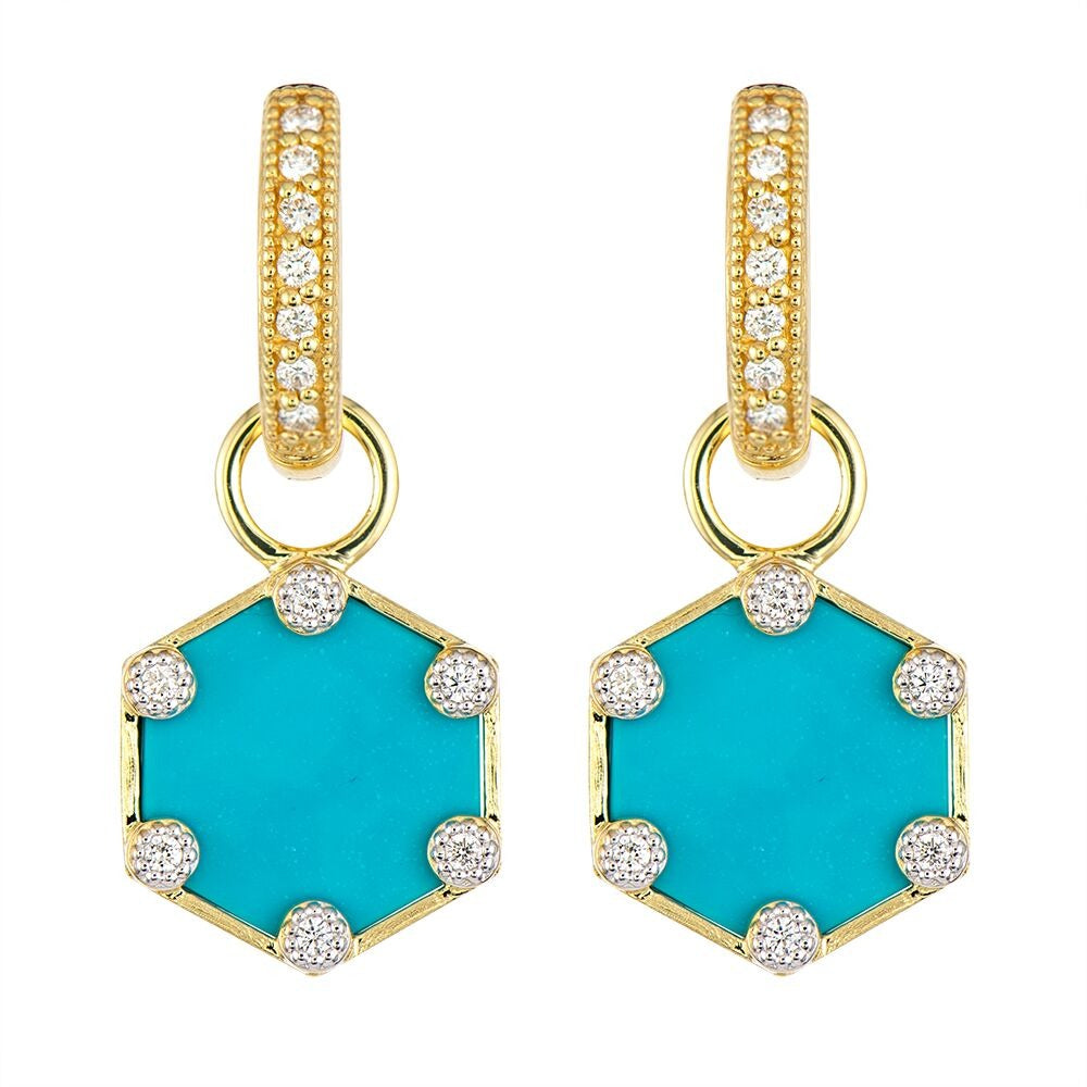 Jude Frances Provence Hexagon Turquoise Earring Charms