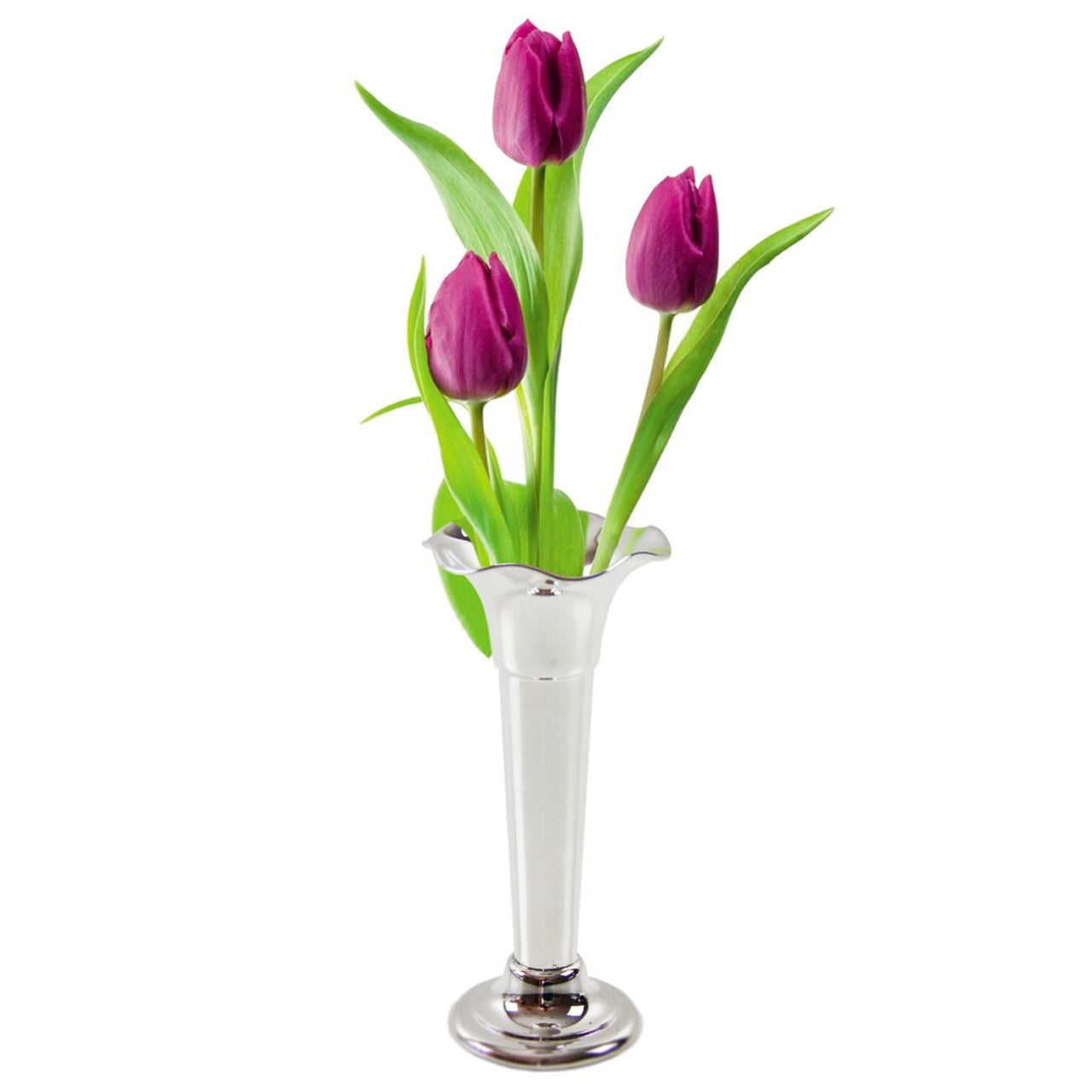 Silver-Plated Wavy Trumpet Vase