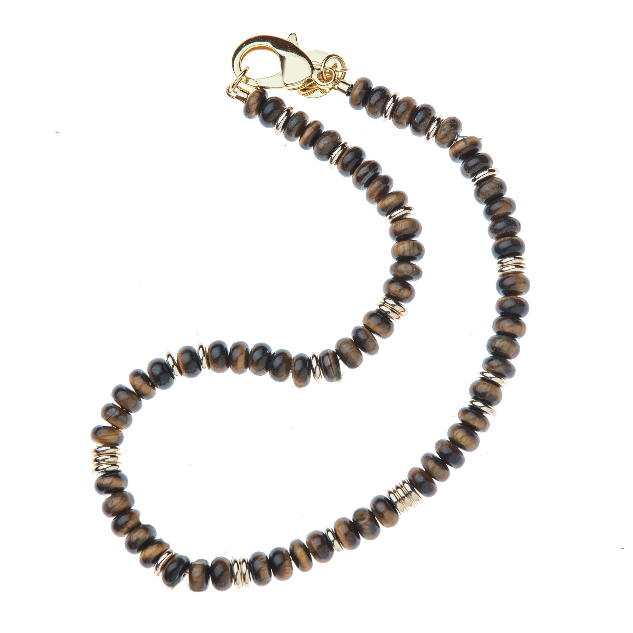 Jane Win Tiger's Eye Gumdrop Beaded Necklace