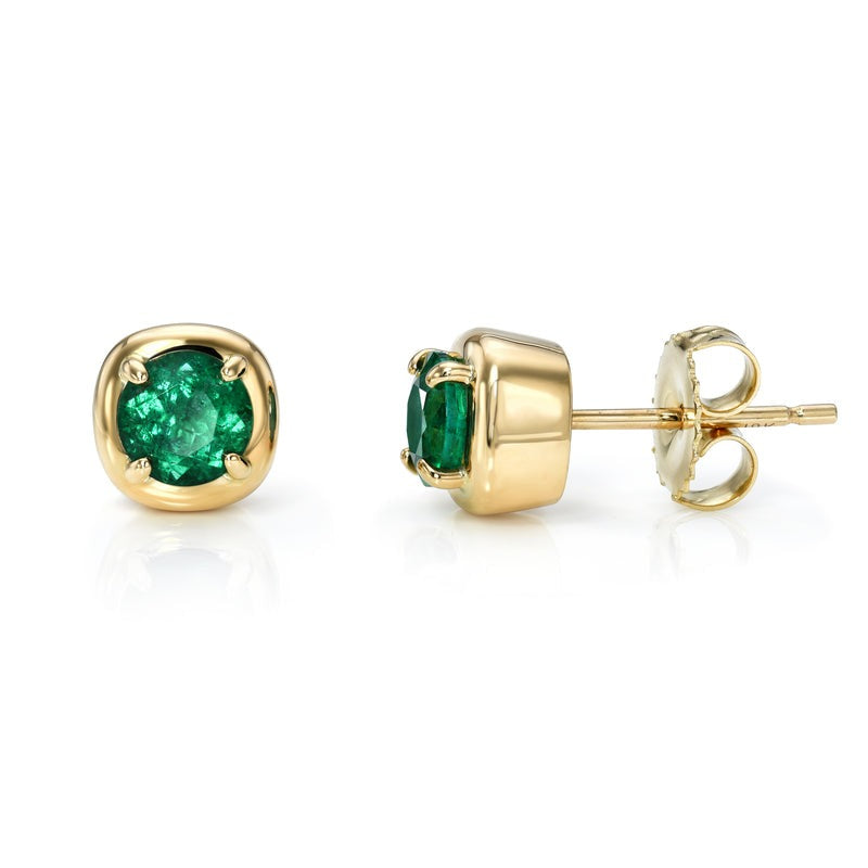Single Stone Emerald Cori Stud Earrings