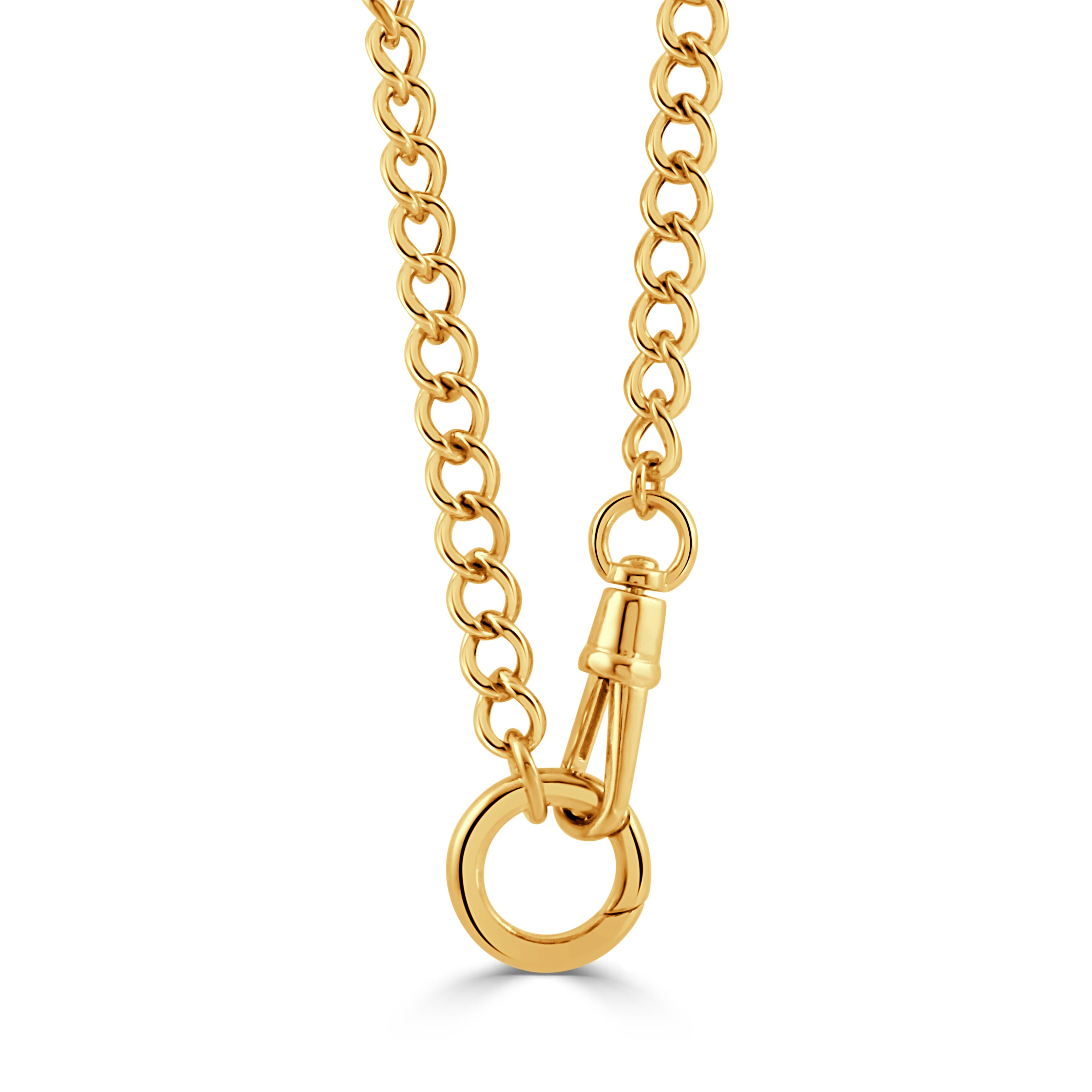 14K Yellow Gold Push Clip Enhancers & Cuban Link Chain Necklace