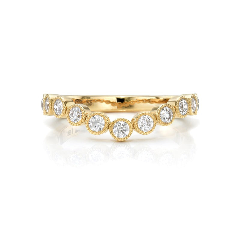 Single Stone 18K Yellow Gold Gabby Curved Band