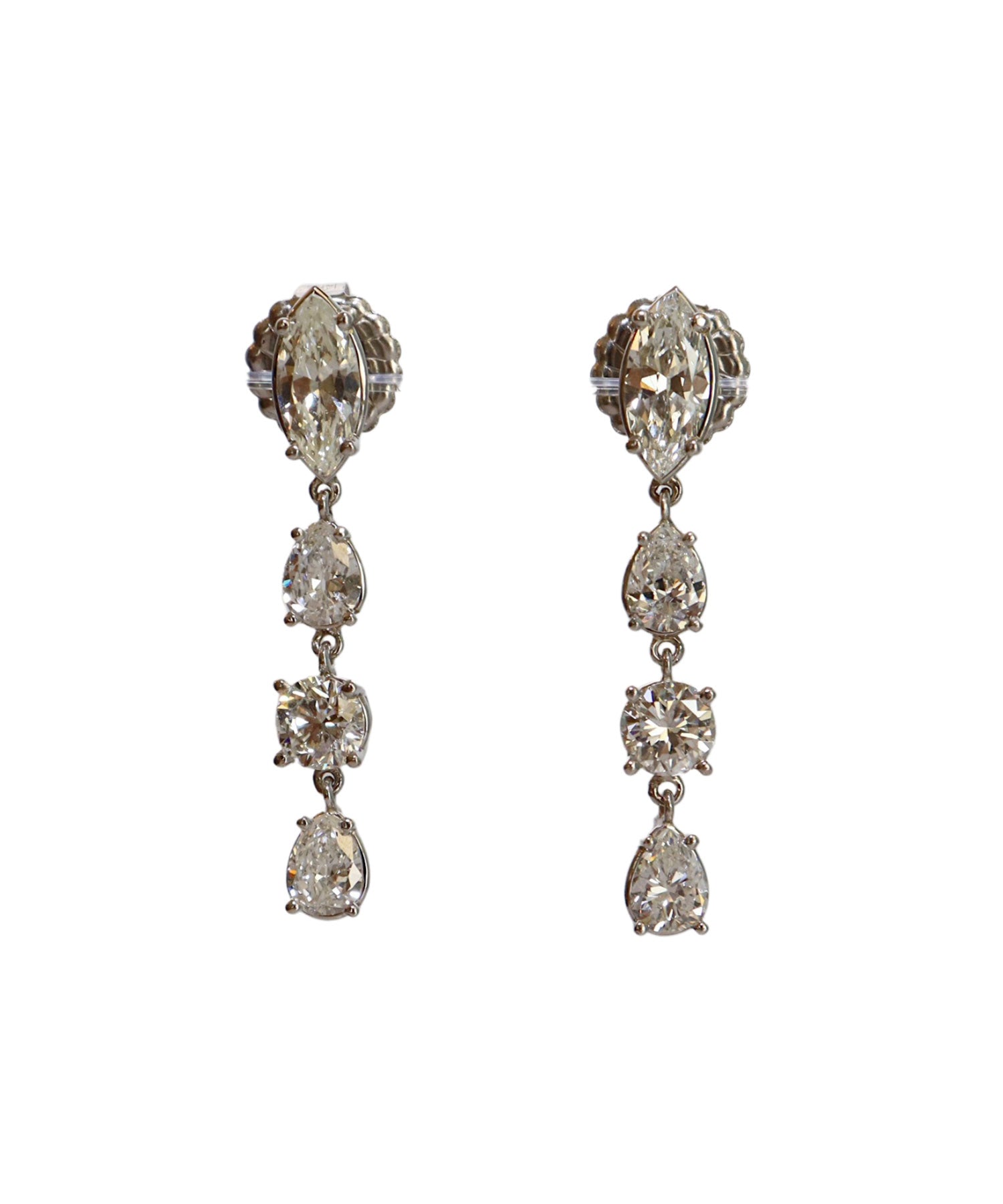 Custom earrings using diamonds