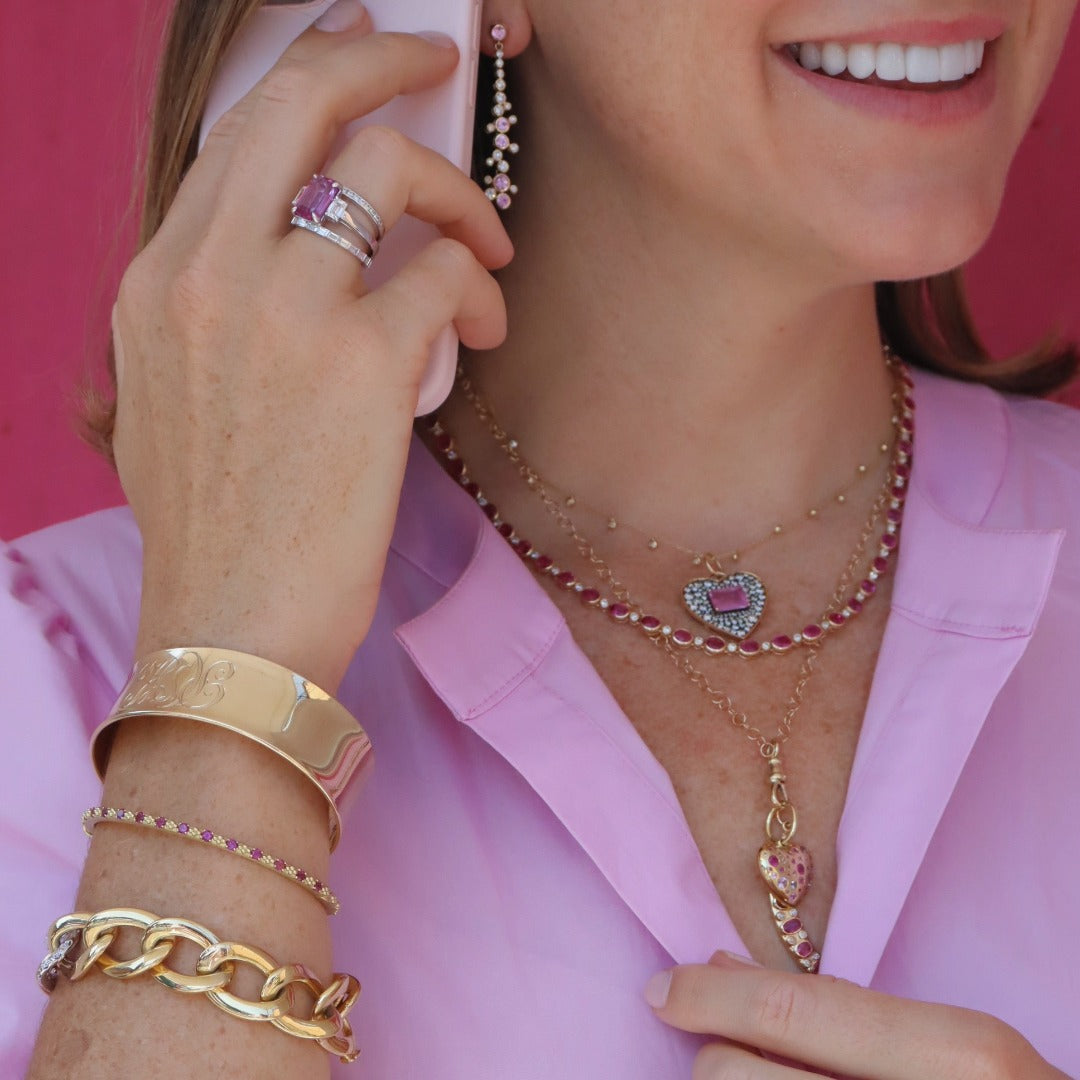 Lawson Dahl Pink Sapphire Love Heart Pendant