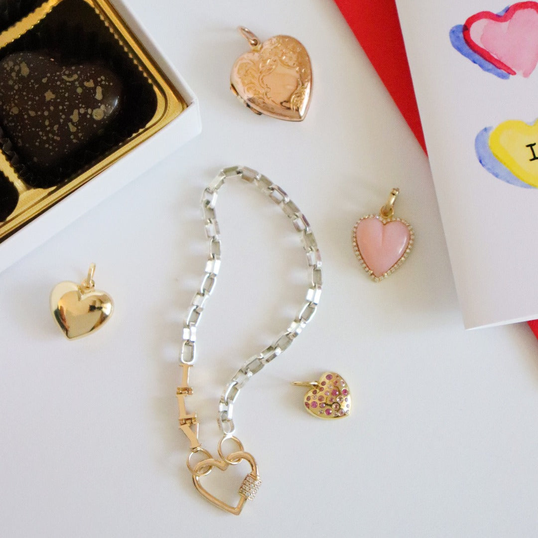 Marla Aaron Silver & 14K Gold “ILY” Talking Chain Bracelet