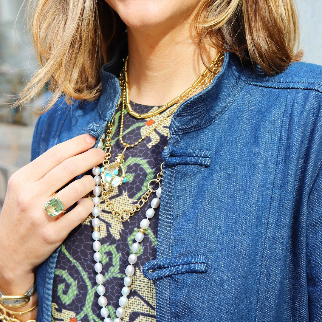 Temple St. Clair Medium Turquoise Rock Crystal Amulet