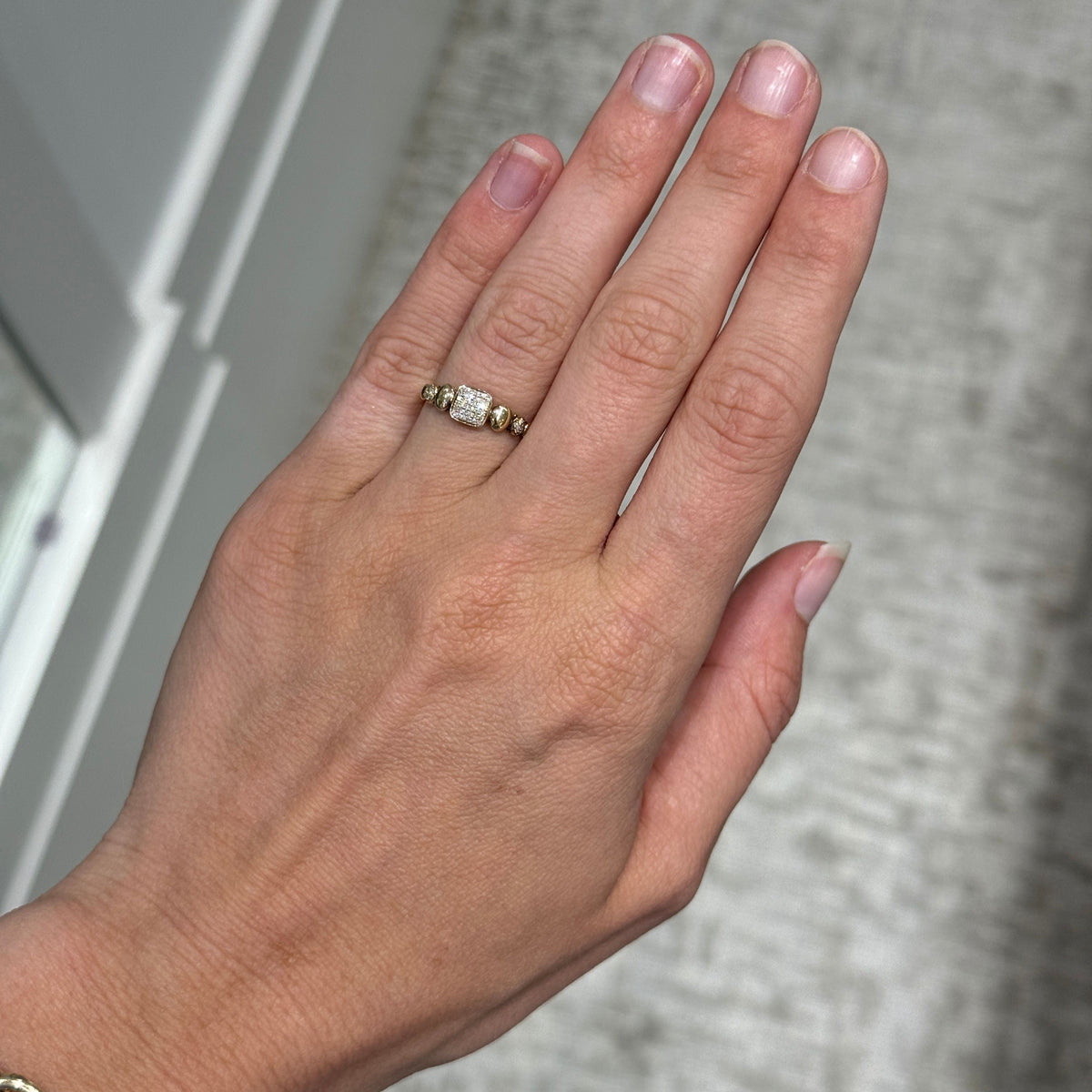 Diamond Pavé Cushion 14K Yellow Gold Ring
