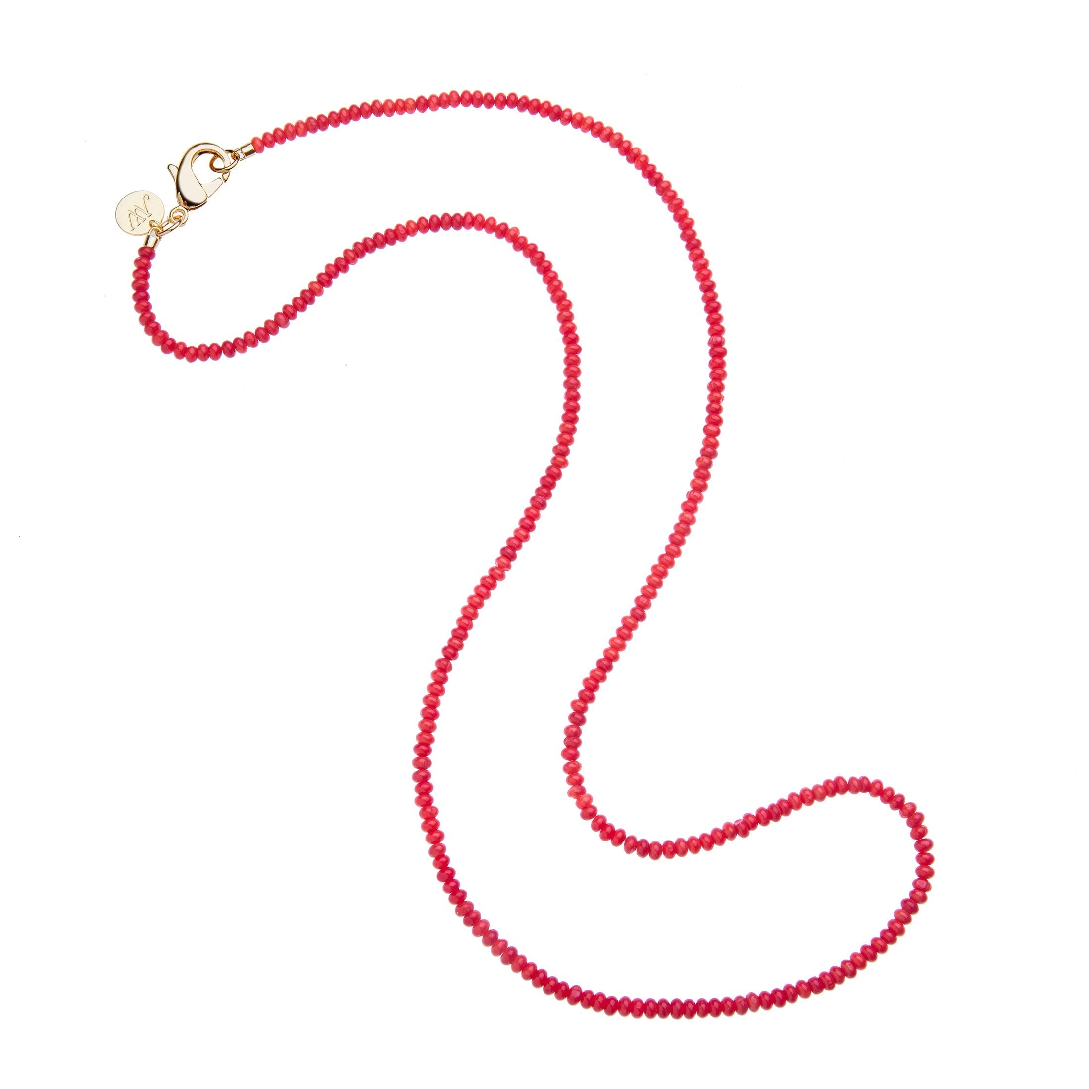 Jane Win Double Wrap Carmine Coral Beaded Necklace