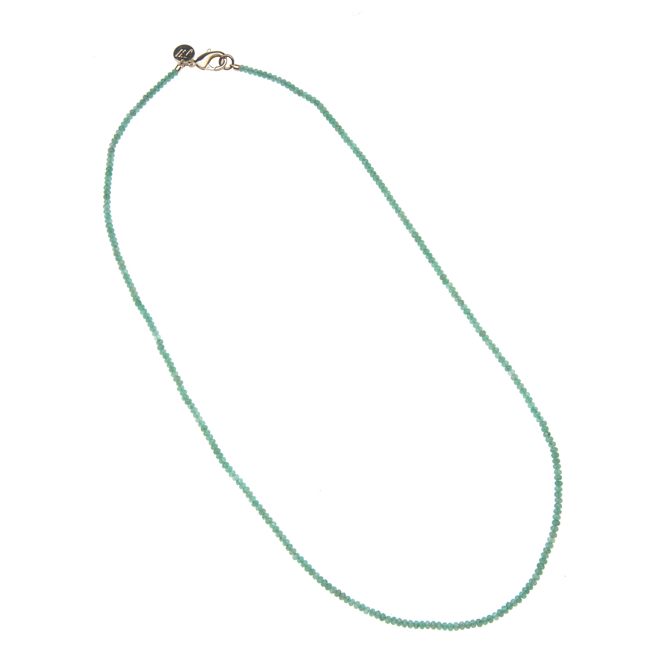 Jane Win Double Wrap Diamond-Cut Jade Beaded Necklace 32"