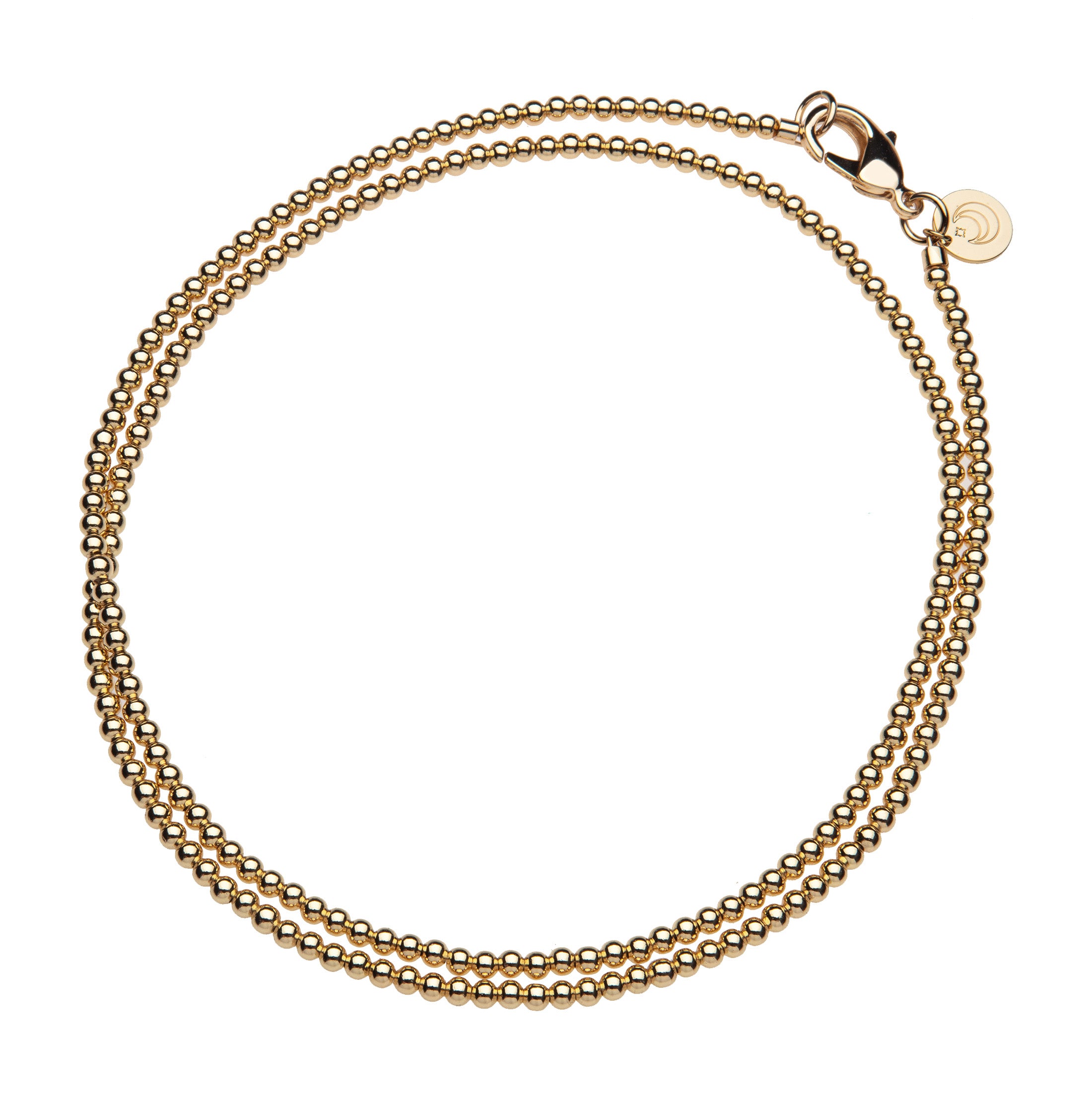 Jane Win Gold Bead Double Wrap Necklace