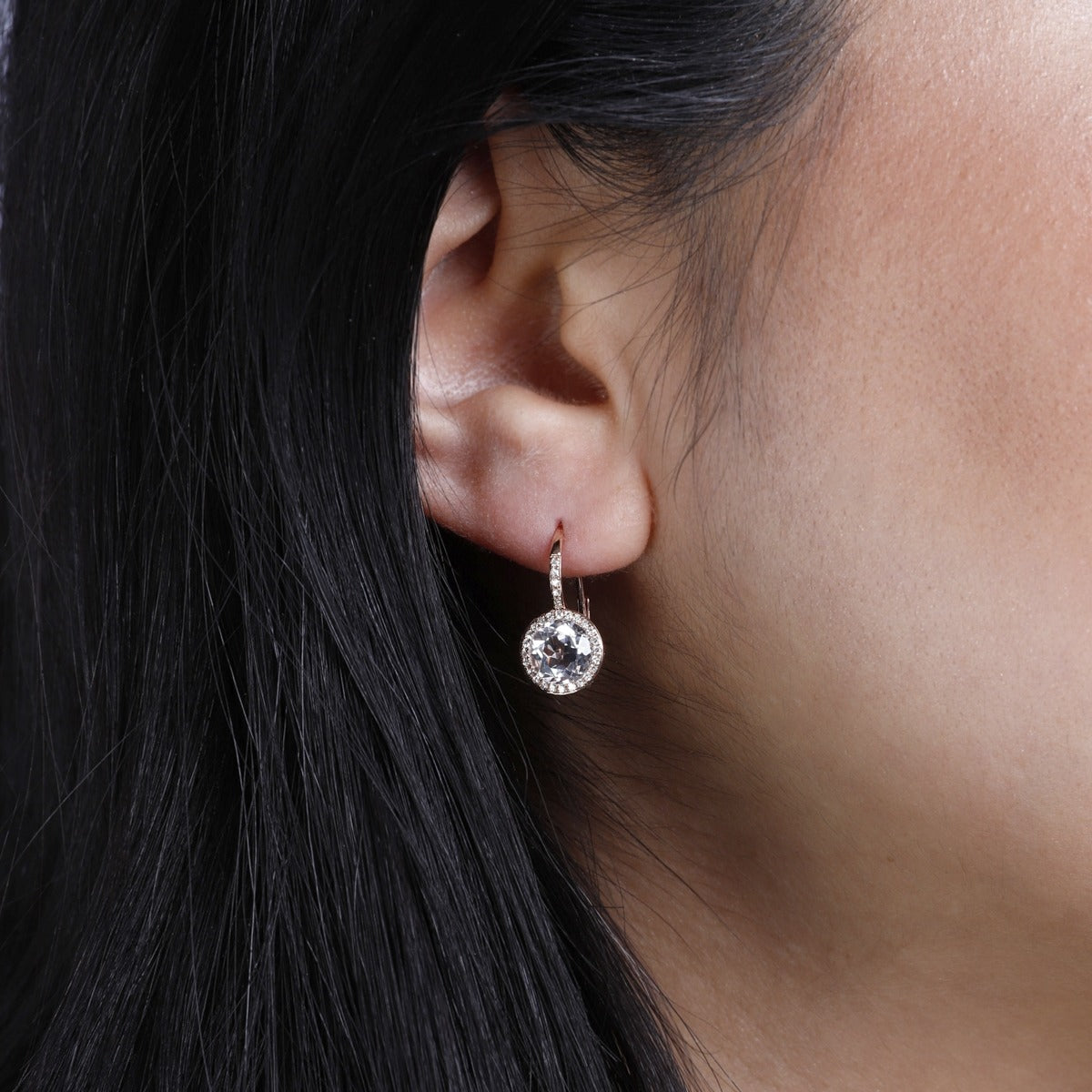 Green Amethyst & Diamond 14K Yellow Gold Leverback Earrings