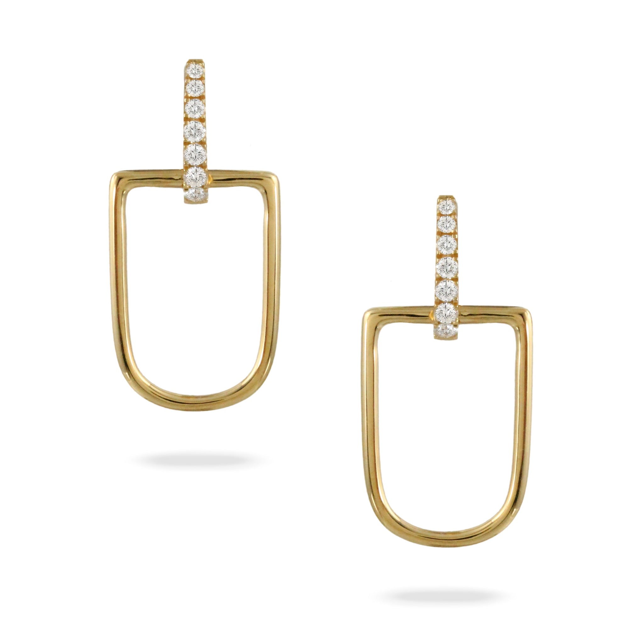Diamond 18K Yellow Gold Fibonacci Drop Earrings
