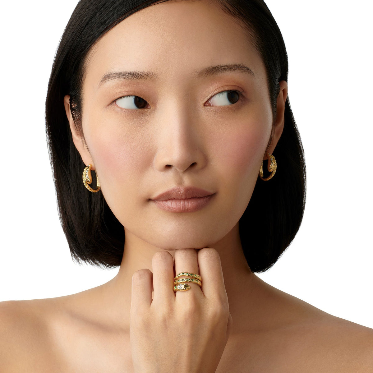 Temple St. Clair Delphi Serpent Hoop Earrings