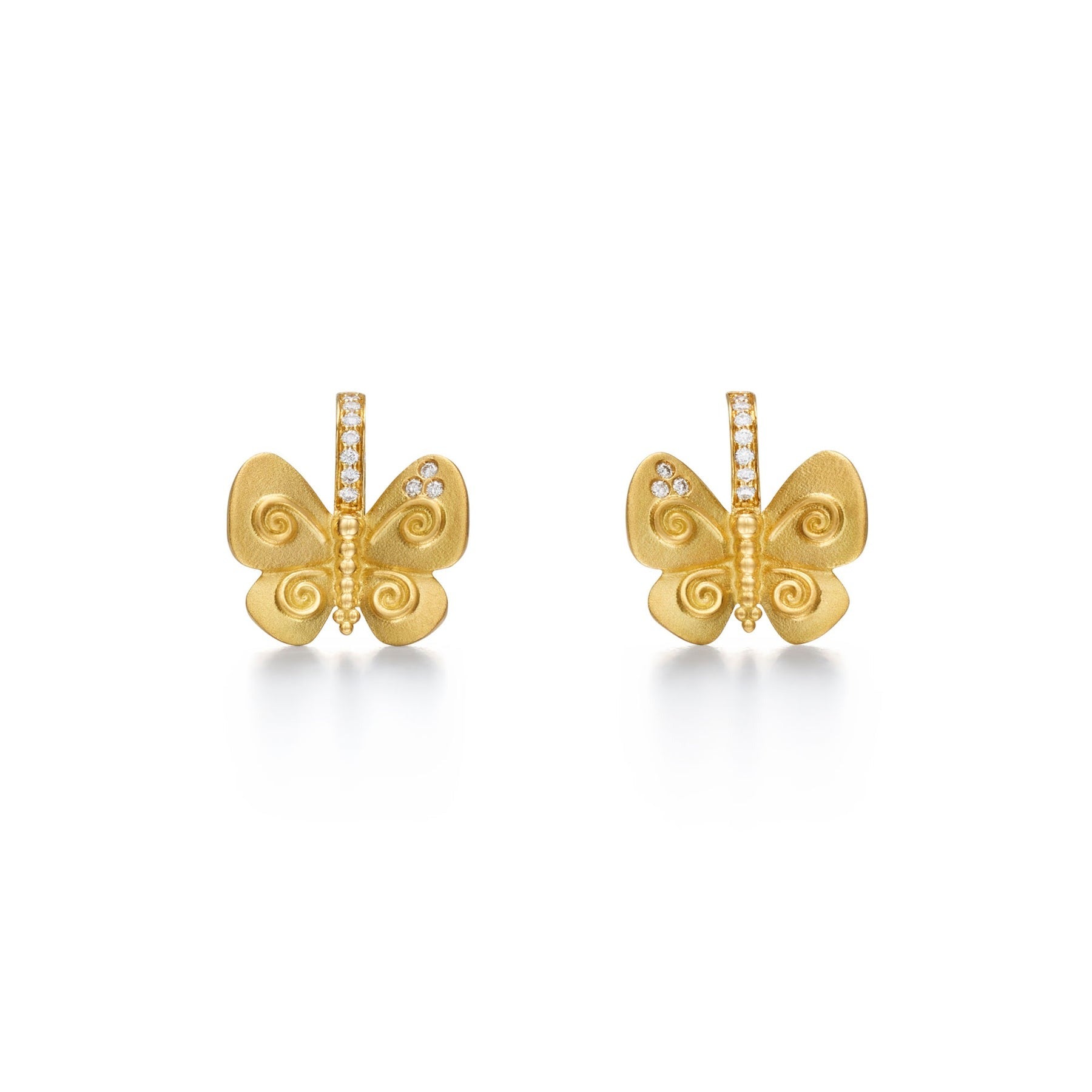 Temple St. Clair Golden Butterfly Earrings