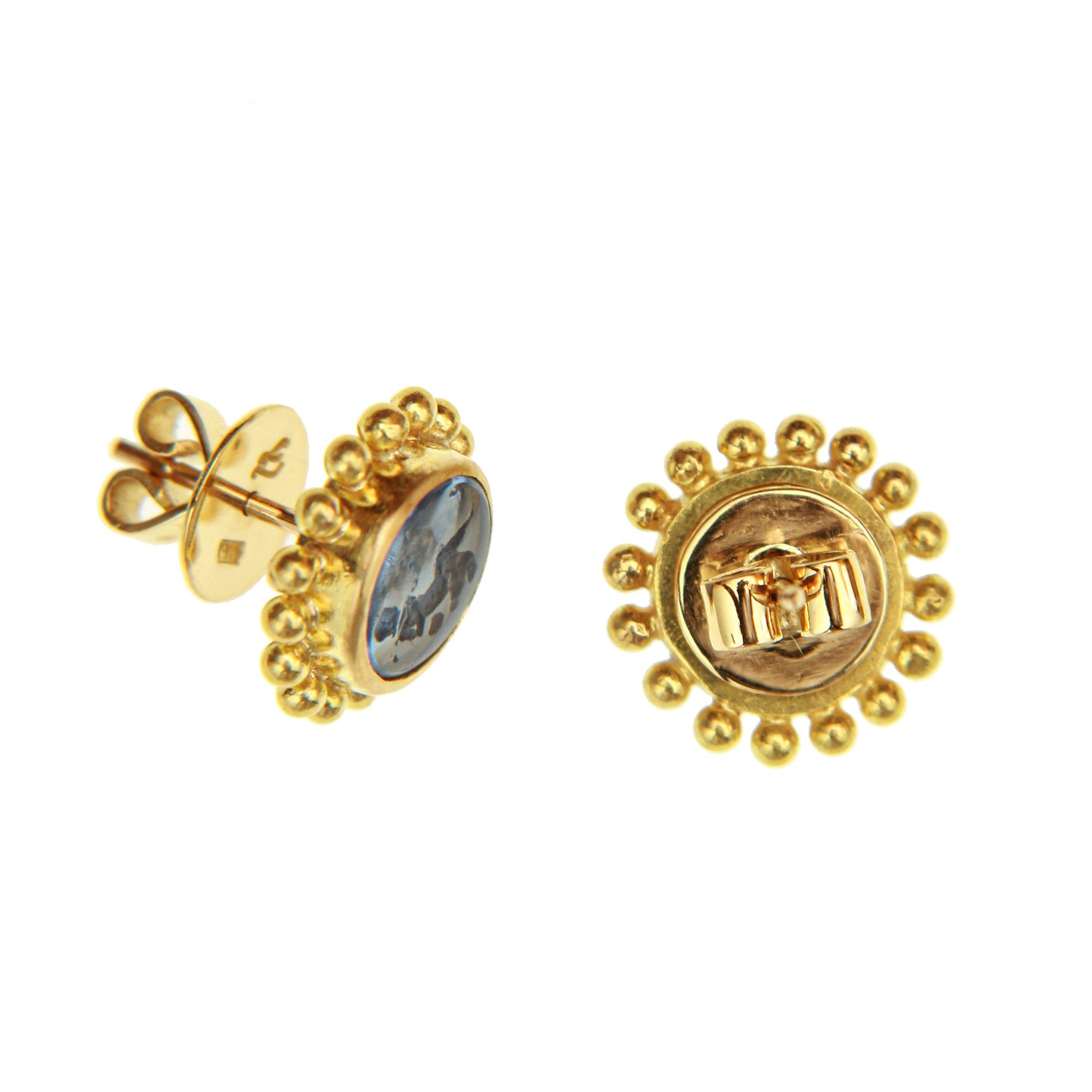 Elizabeth Locke Cerulean 'Round Cupid' Stud Earrings