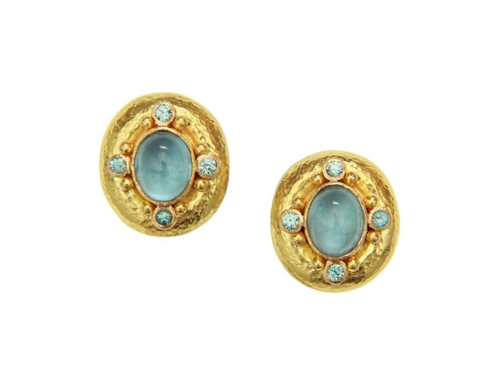 Elizabeth Locke Aquamarine & Blue Zircon Earrings