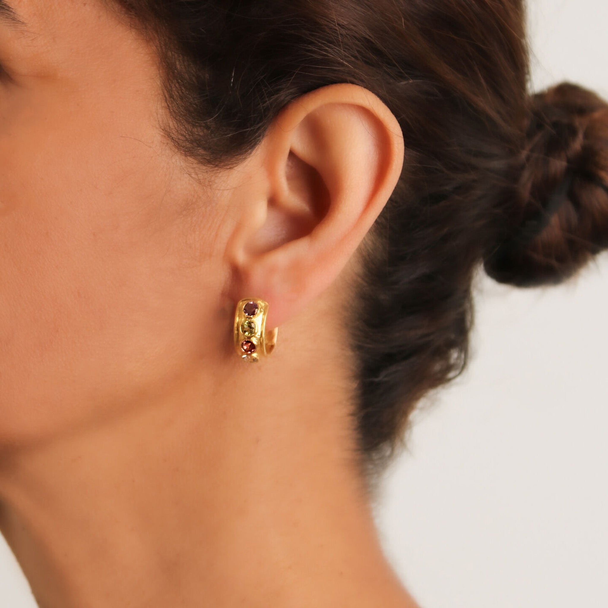 Elizabeth Locke “Tutti Frutti” Wide Hoop Earrings