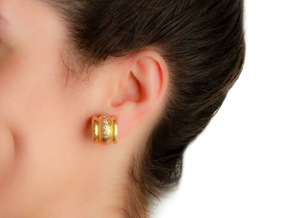 Elizabeth Locke Diamond Amalfi Hoop Earrings