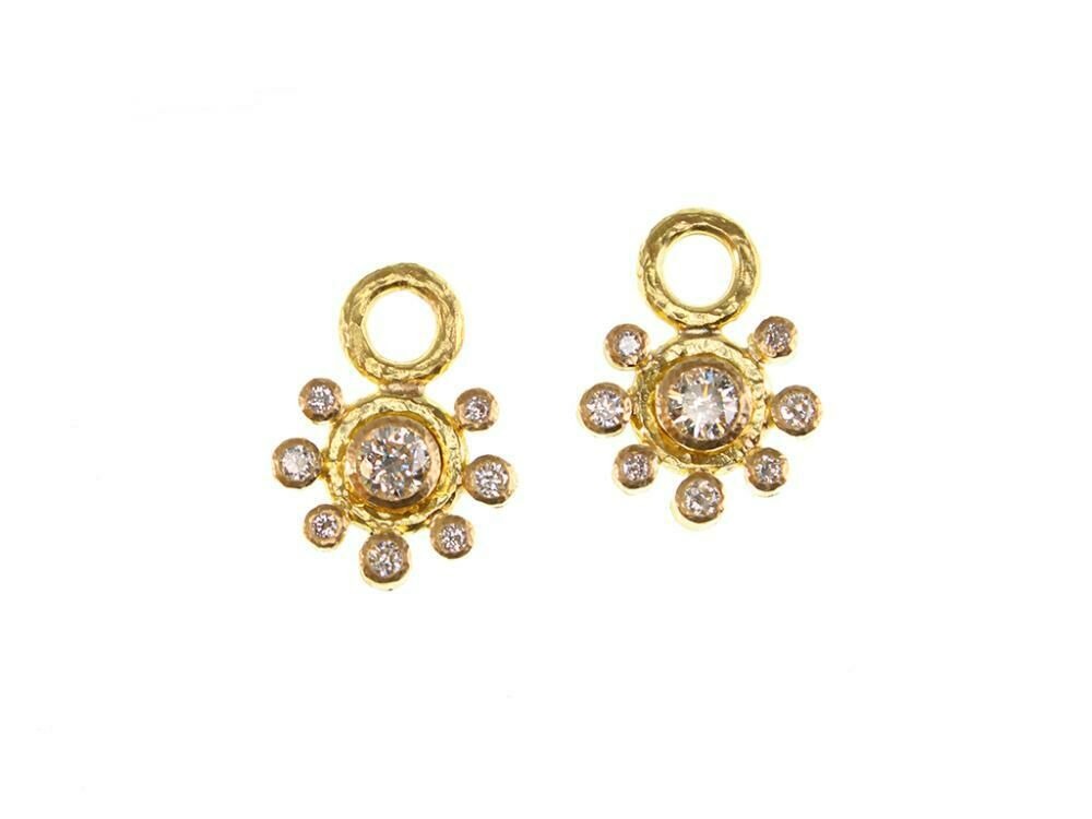 Elizabeth Locke Round Diamond Halo Earring Charms