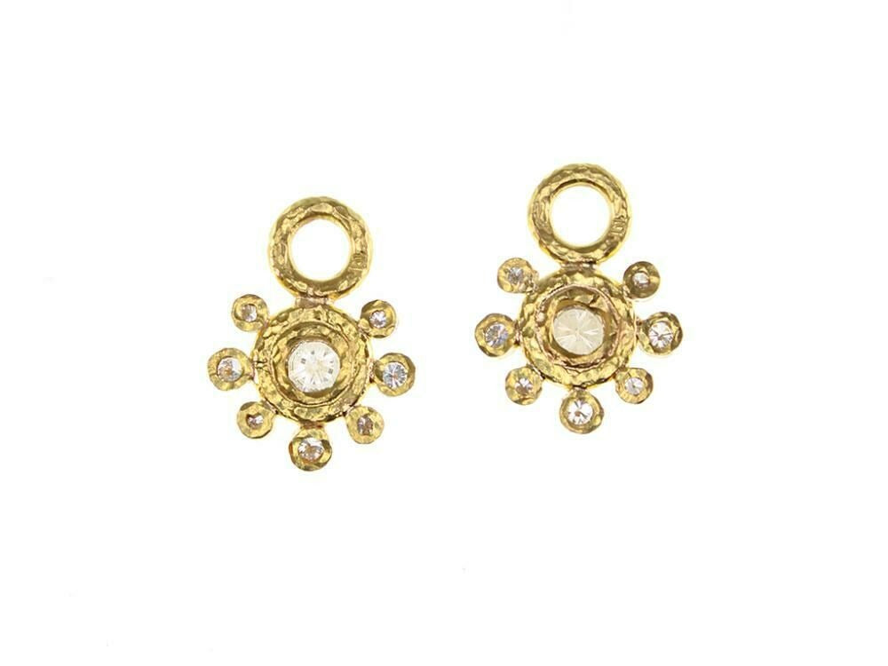 Elizabeth Locke Round Diamond Halo Earring Charms