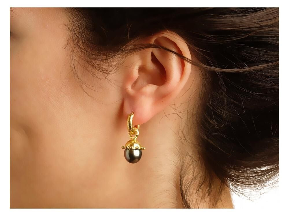 Elizabeth Locke South Sea Black Pearl Earring Charms