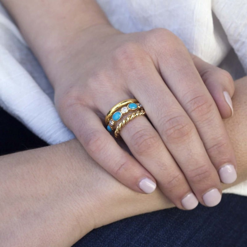 Single Stone 22K Yellow Gold Extra Large Jane Band