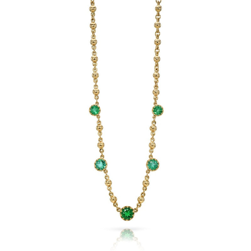 Single Stone Five Stone Emerald Rosalina Necklace