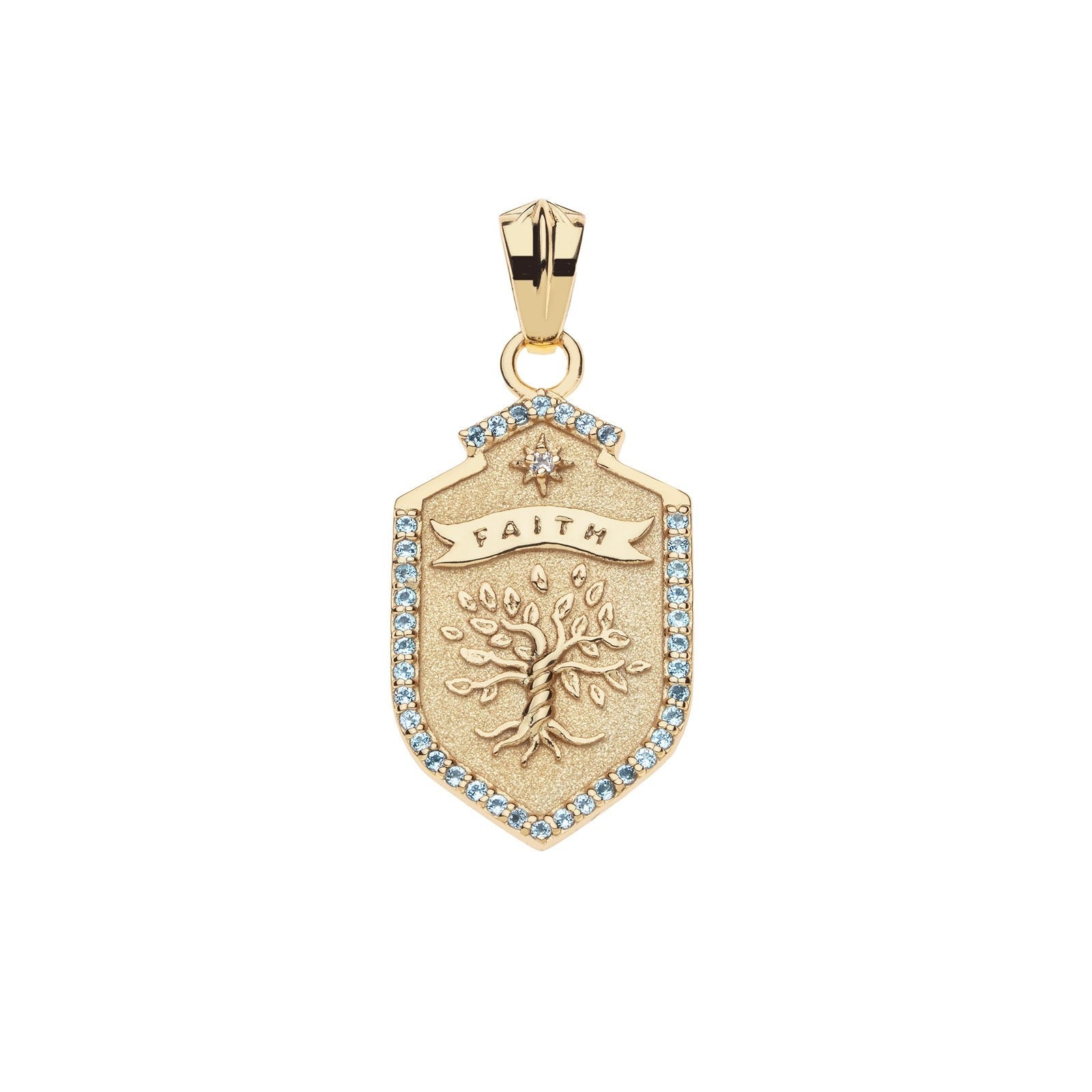 Jane Win FAITH Shield Pendant Necklace