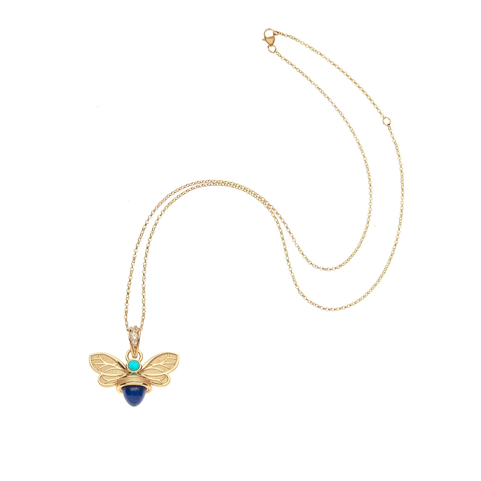 Jane Win SISTERS Forever Lapis Bee Pendant Necklace