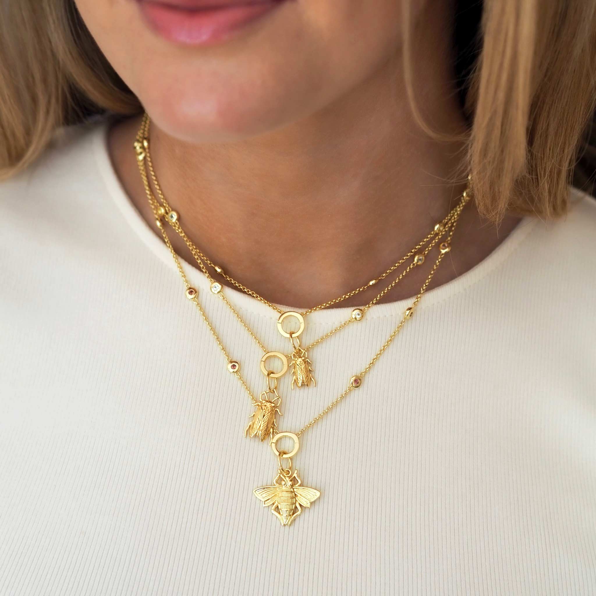 Goldbug Collection Micro and Mini Bug Charm, Bee Charm