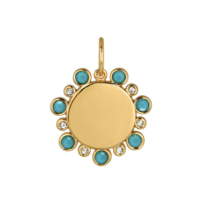 Goldbug Round Top Turquoise Pendant