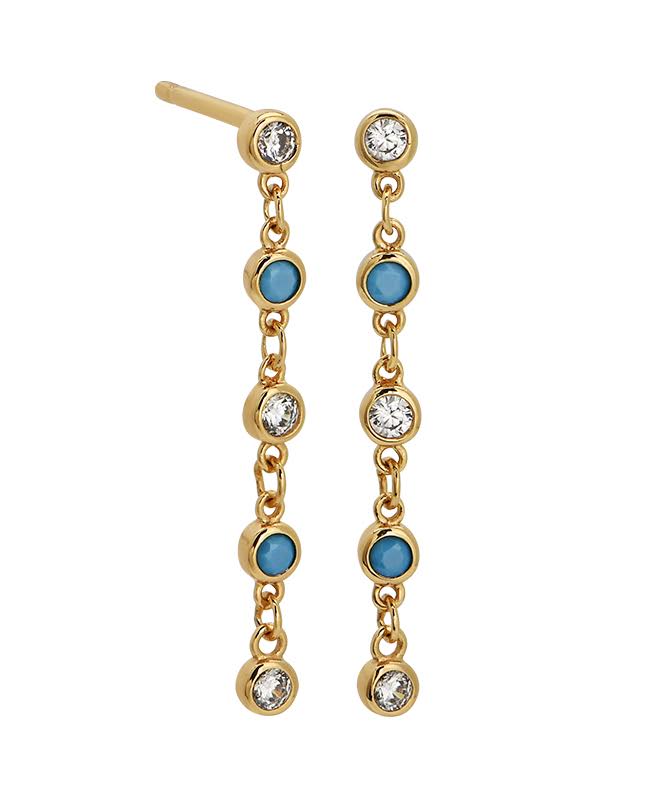 Goldbug Turquoise Scattered Sparkle Drop Earrings