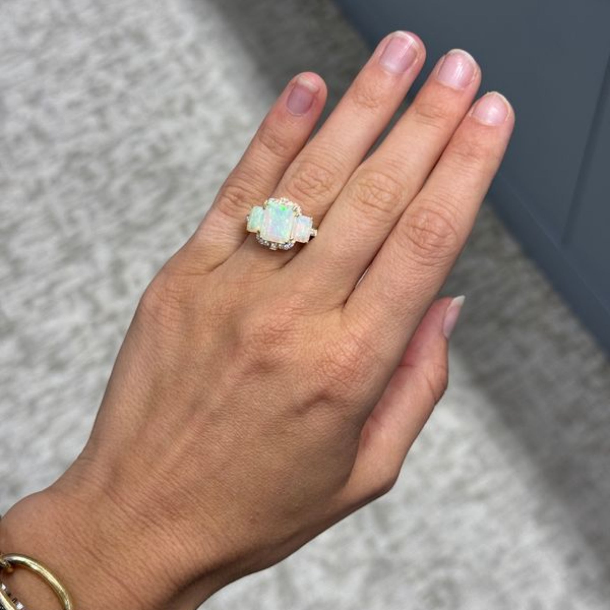 Goshwara 3-Stone Opal & Diamond 18K Gold Ring