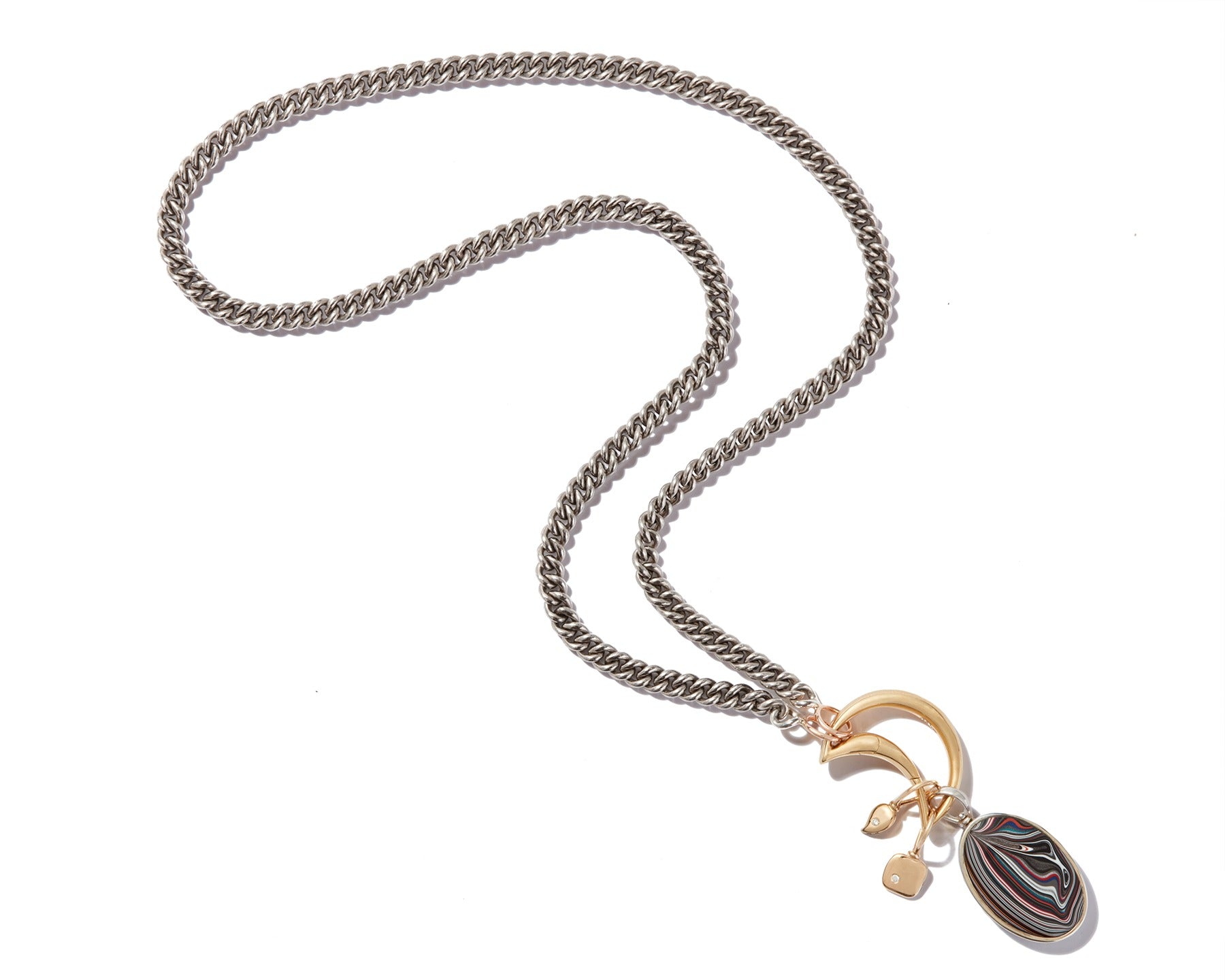 Marla Aaron Silver Heavy Curb Chain Necklace