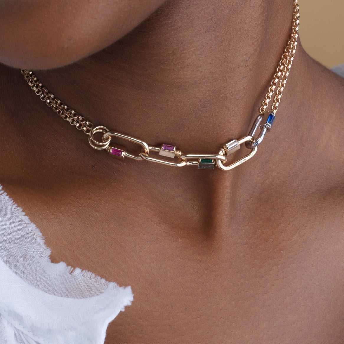 Marla Aaron Solo Baguette Diamond 14K Yellow Gold Baby Lock