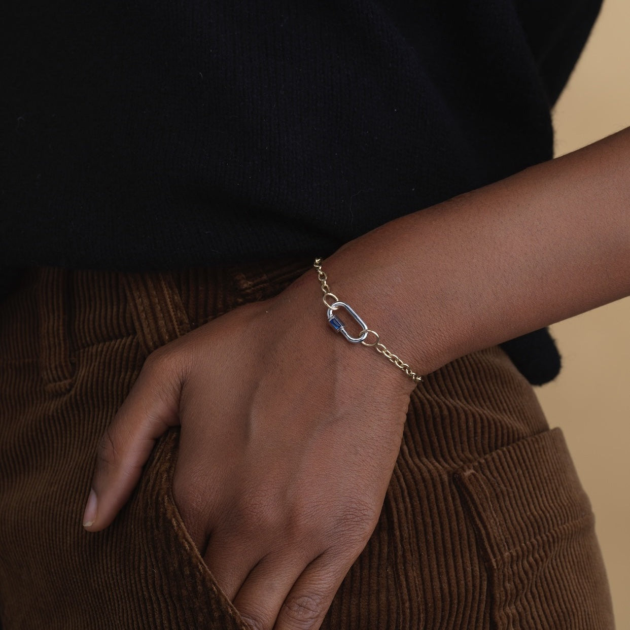 Marla Aaron 14K Yellow Gold Pulley Chain Bracelet 6.5"