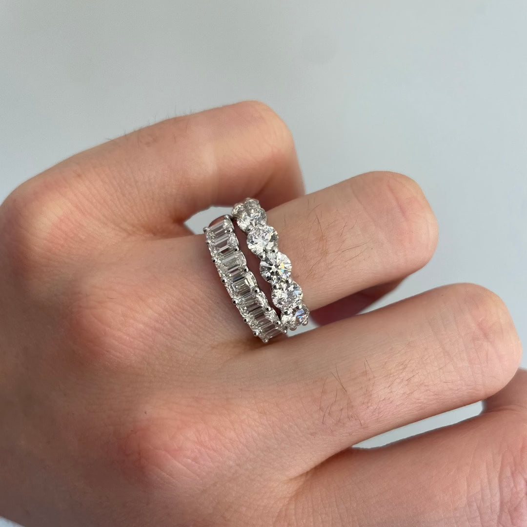 2.53ct Round Brilliant Diamond 7 Stone Platinum Band