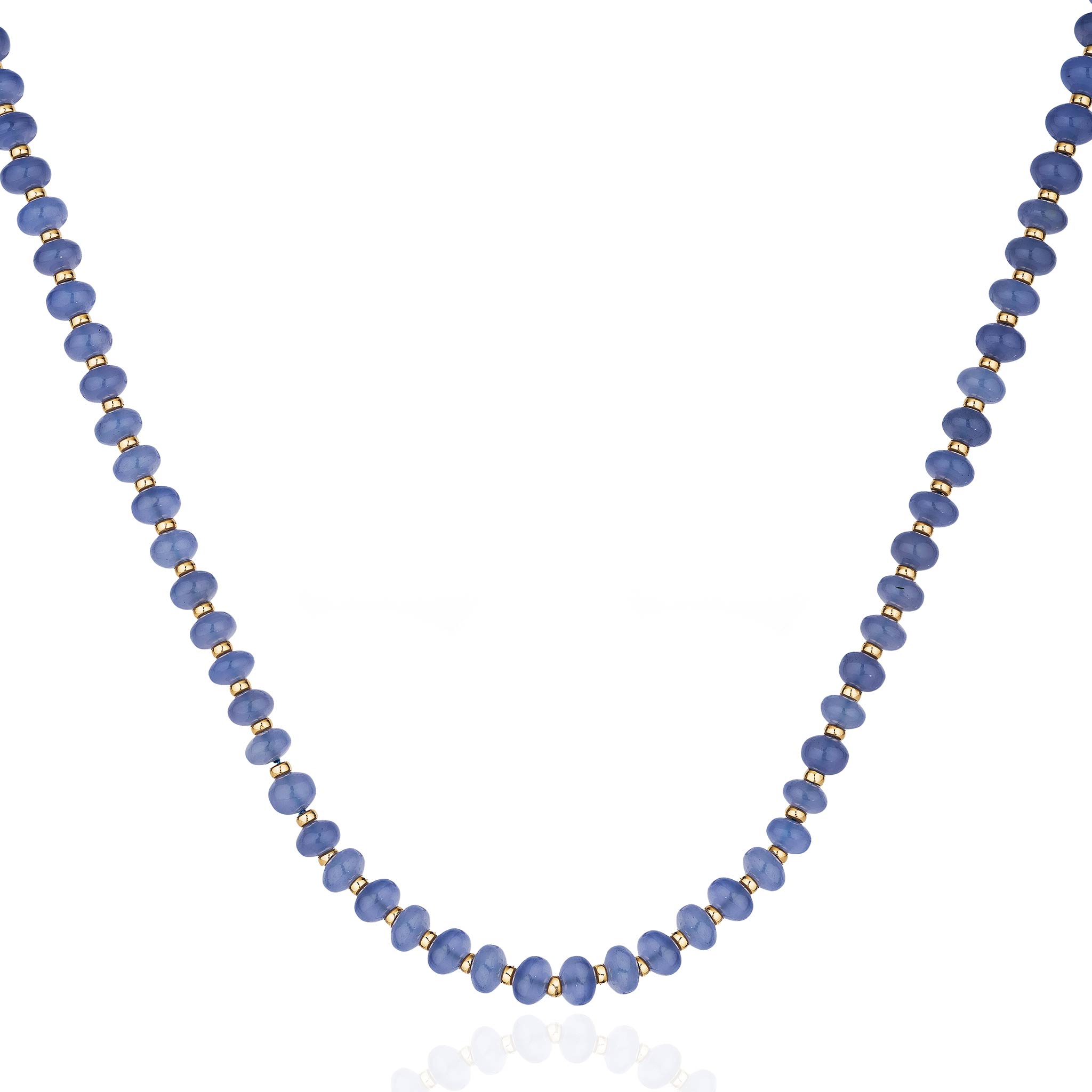 Goshwara Blue Chalcedony Beaded 18K Gold Necklace