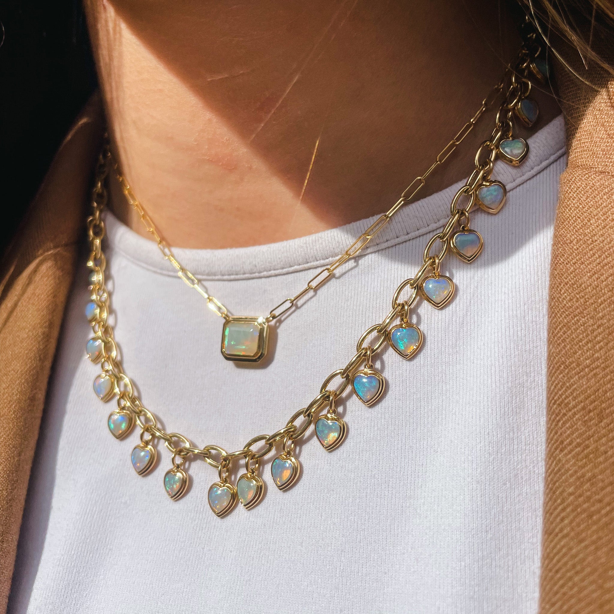 Goshwara Emerald-Cut Opal 18K Gold Pendant Necklace