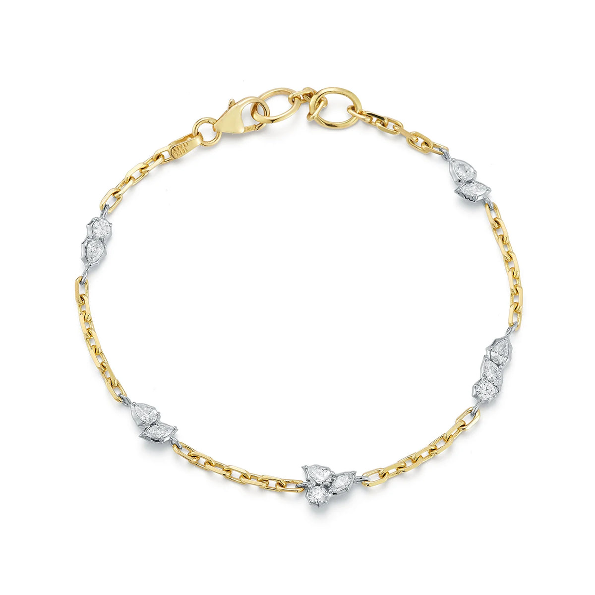 Jade Trau Posey Two-Tone Diamond Station Bracelet