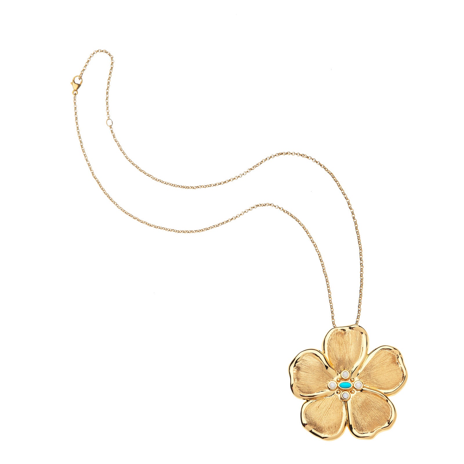 Jane Win JOY Camellia Flower Pendant Necklace