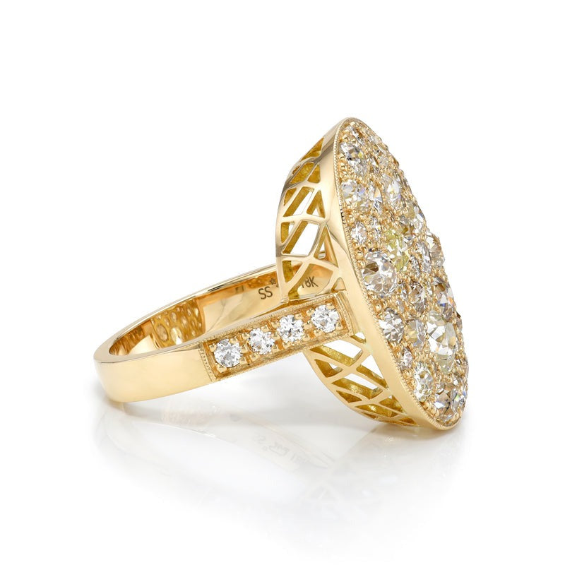 Single Stone Large Oval Cobblestone Ring