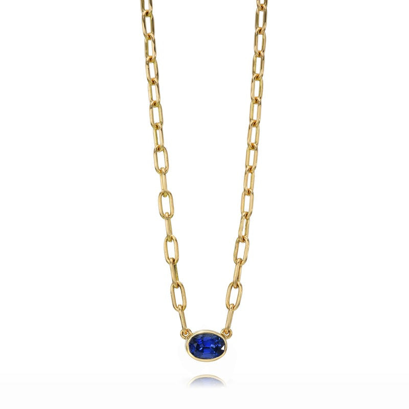 Single Stone Sapphire Leah Necklace