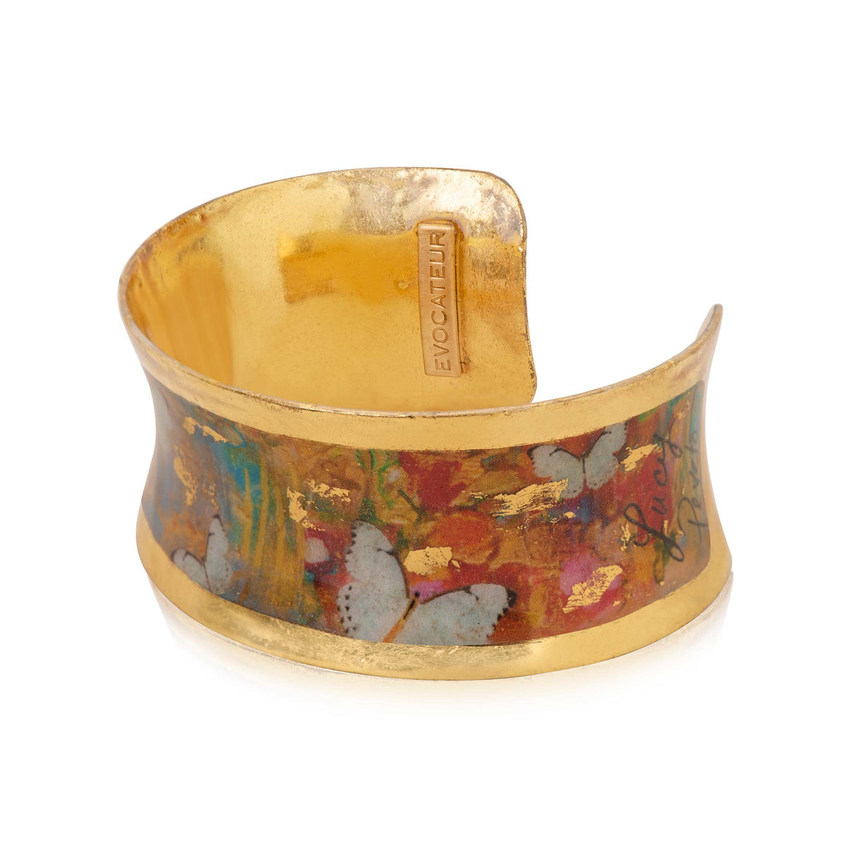Evocateur Stealing Time 22K Gold Leaf Corset Cuff 1"