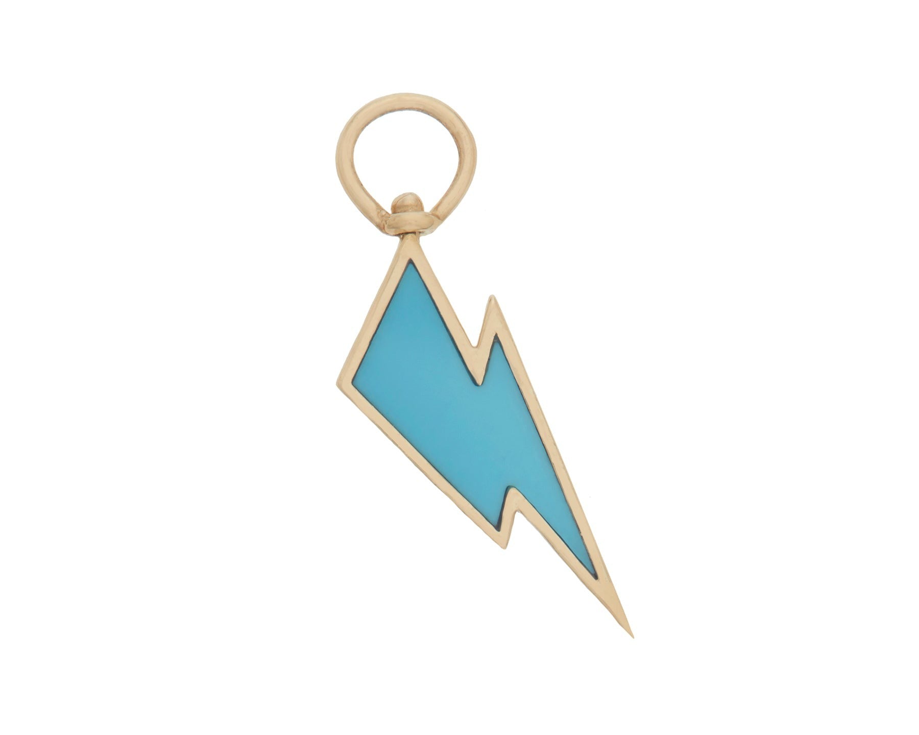 Marla Aaron 14K Yellow Gold Turquoise Lightning Bolt Charm